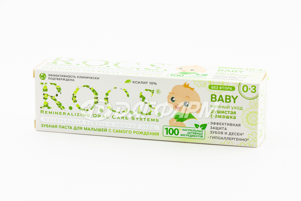 R.O.C.S. Baby Нежный уход. Душистая ромашка для малышей от 0-3 лет, зубная паста 45г