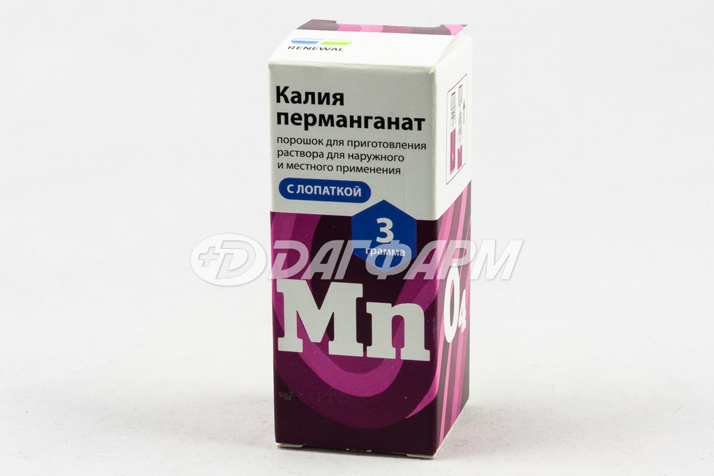 КАЛИЯ ПЕРМАНГАНАТ пор. фл. 3г с лопаткой