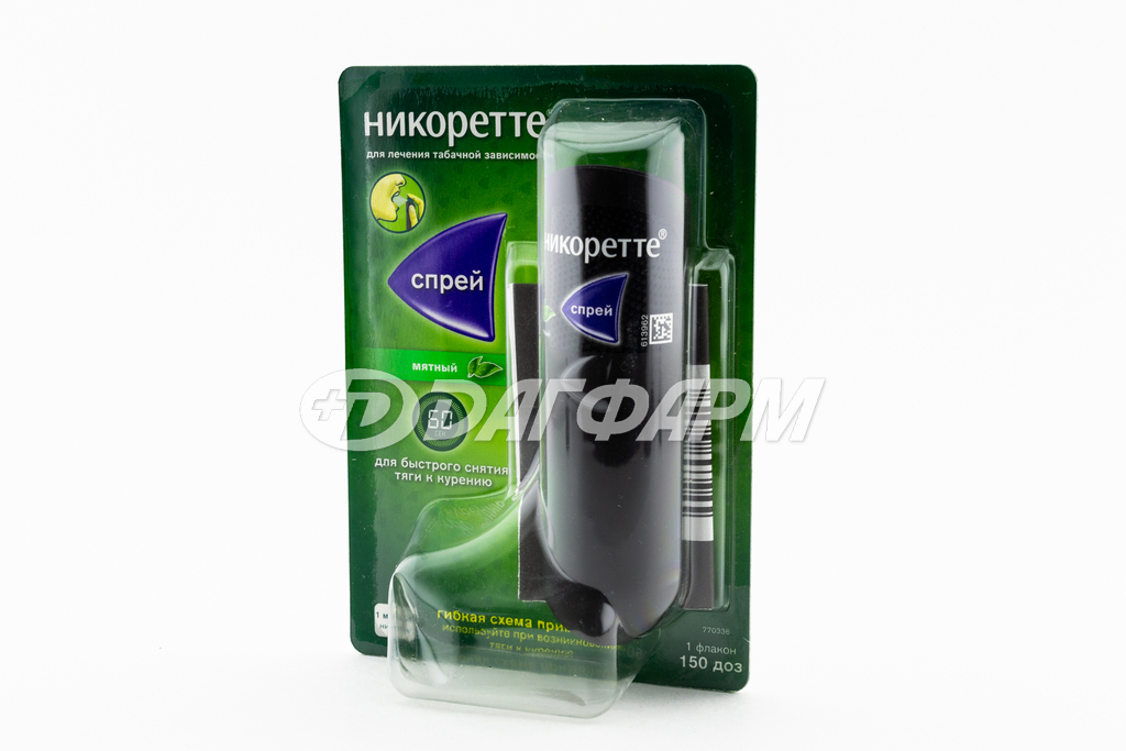 НИКОРЕТТЕ спрей д/полости рта мята 1мг/доза 150доз