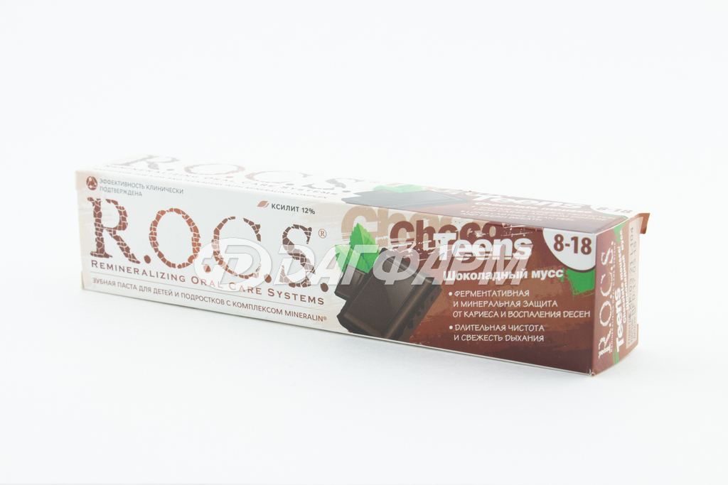 R.O.C.S. зубная паста для школьников шоколадный мусс от 8-18 лет, туба 74г