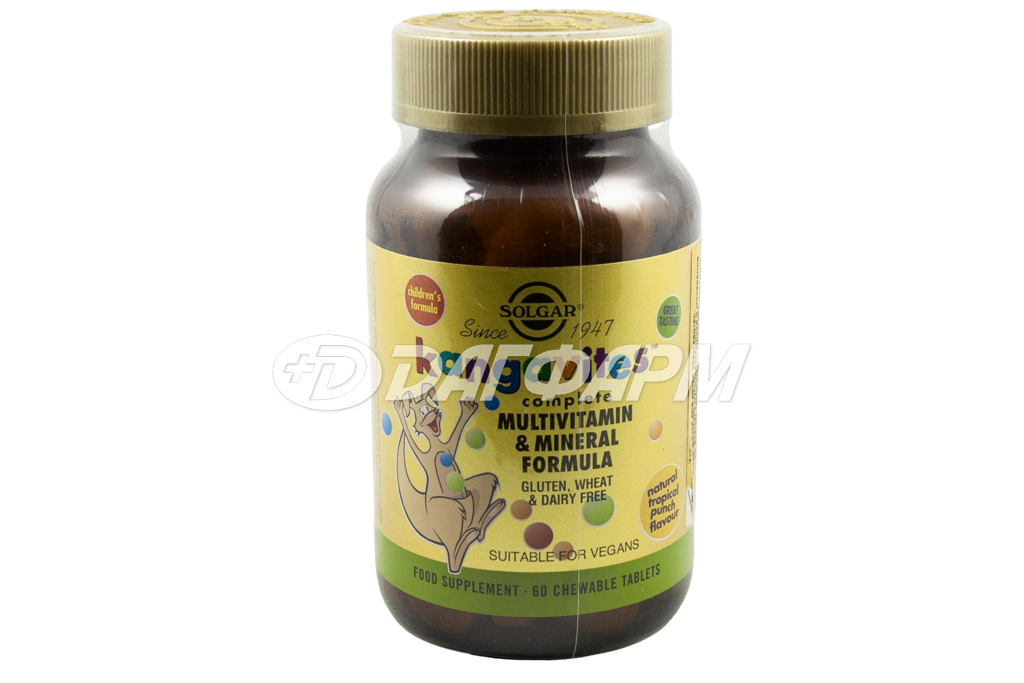 SOLGAR кангавитес мультивитамины и минералы (тропические фрукты) таблетки №60