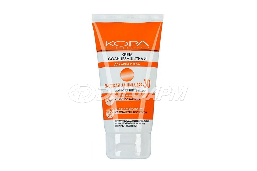 КОРА крем солнцезащитный д/лица и тела spf30 150мл