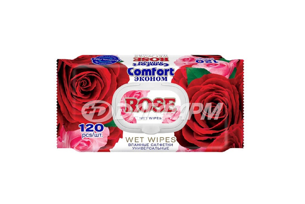 COMFORT ЭКОНОМ ROSE САЛФЕТКИ ВЛАЖНЫЕ УНИВЕРСАЛЬНЫЕ БЕЛ. №120 30917