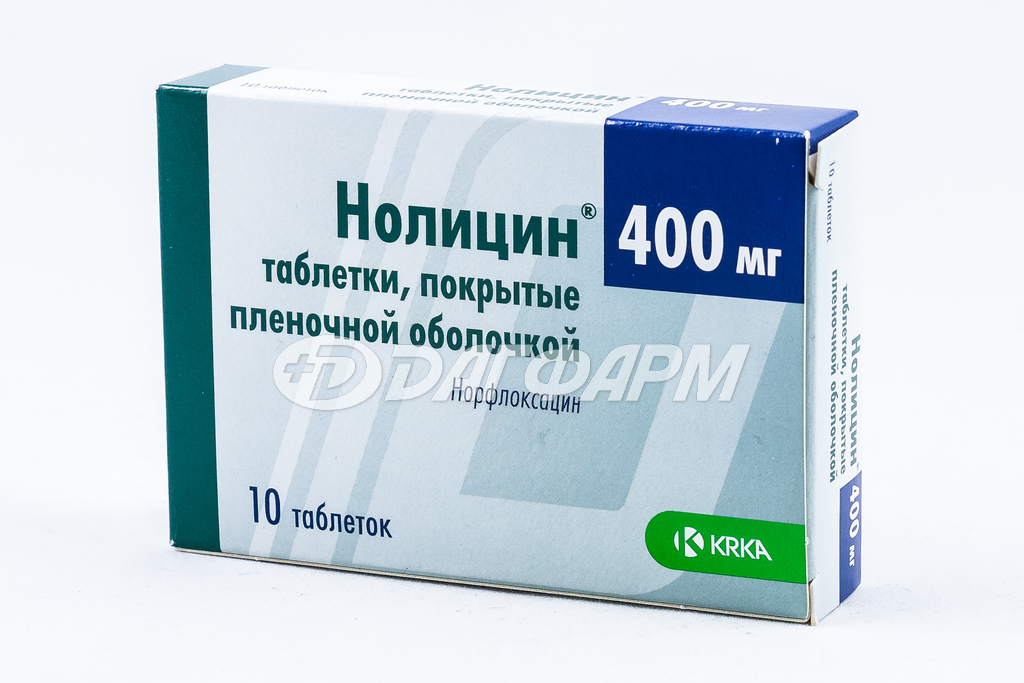 НОЛИЦИН таблетки, покрытые пленочной оболочкой 400мг №10