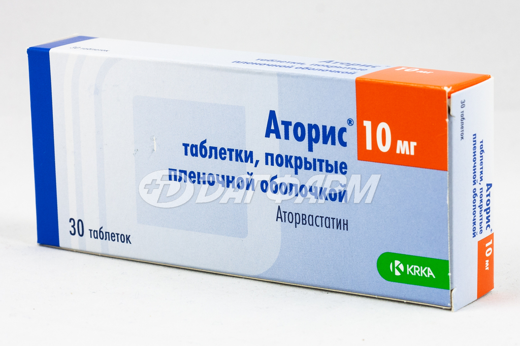 АТОРИС таблетки, покрытые пленочной оболочкой 10мг №30