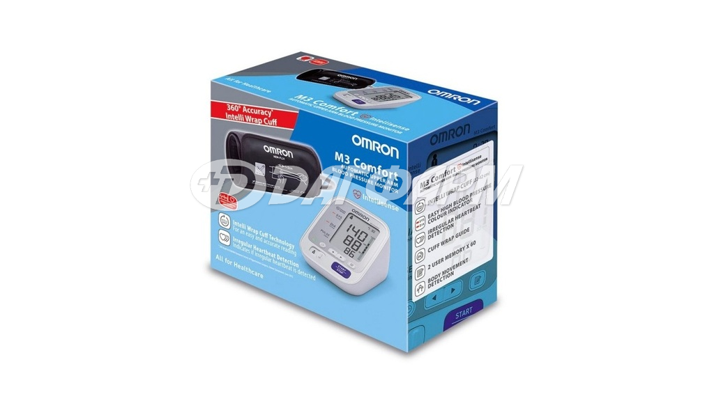 OMRON тонометр автомат. м3 комфорт с манжетой intelli wrap 22-42см и адаптером (hem-7134-alru)