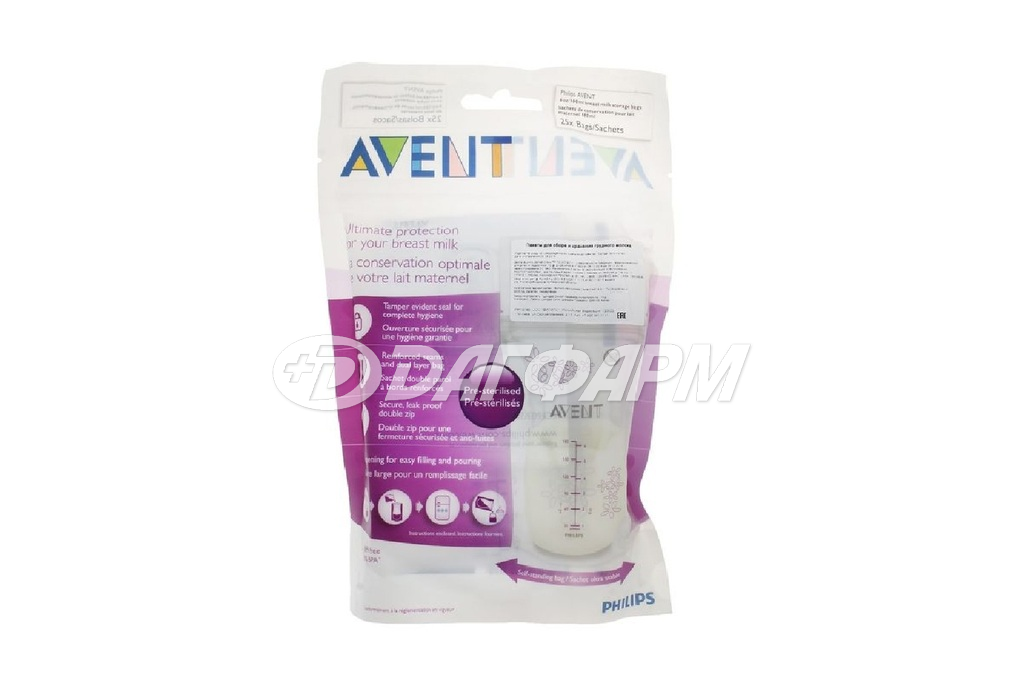 AVENT пакеты для хранения грудного молока 180мл №25 SCF603/25
