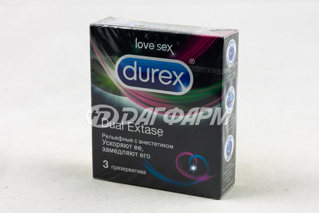 DUREX   презервативы dual extase №3 emoji