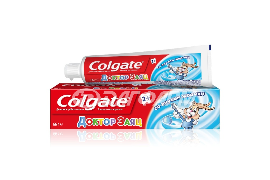 COLGATE  колгейт паста зубная д/детей доктор заяц со вкусом жвачки 2+ 50мл
