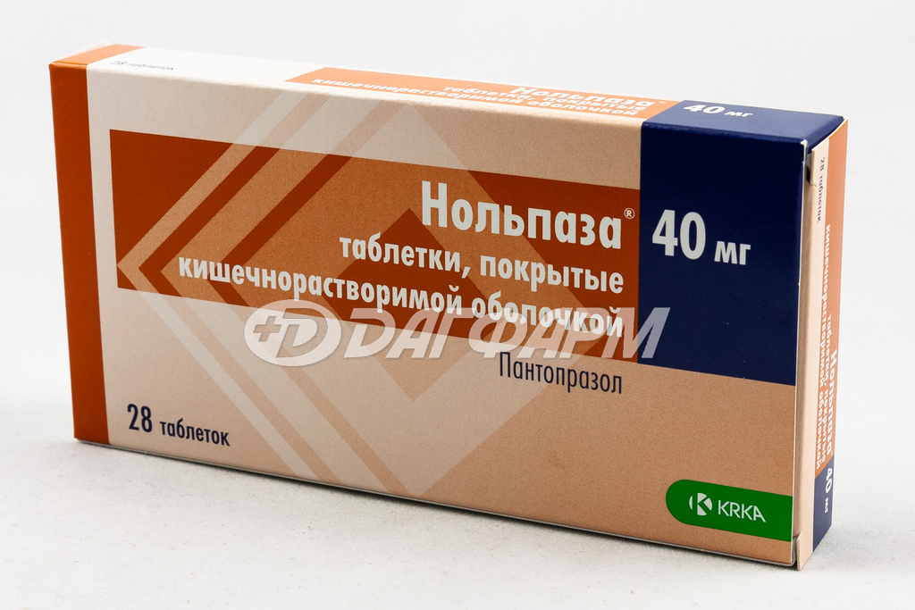 НОЛЬПАЗА таблетки, покрытые кишечнорастворимой оболочкой 40мг №28