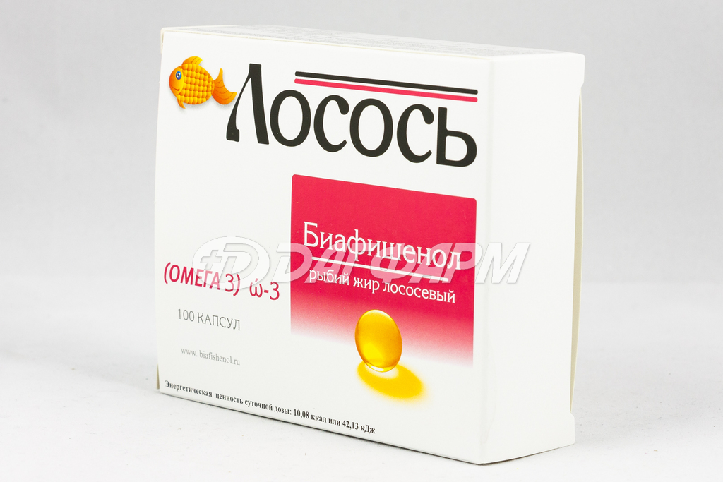 БИАФИШЕНОЛ РЫБИЙ ЖИР лососевый, капсулы №100