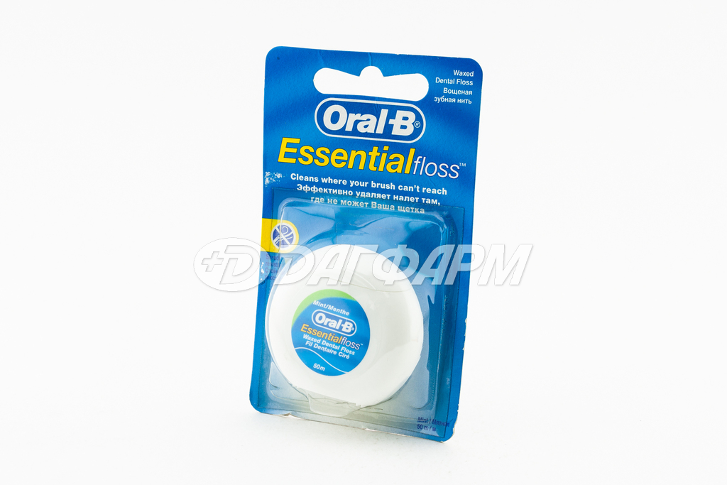 ORAL-B нить зубная вощеная мятная essential floss 50м