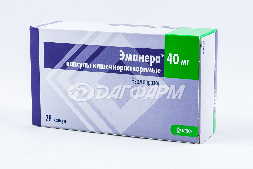 ЭМАНЕРА капсулы кишечнорастворимые 40мг №28