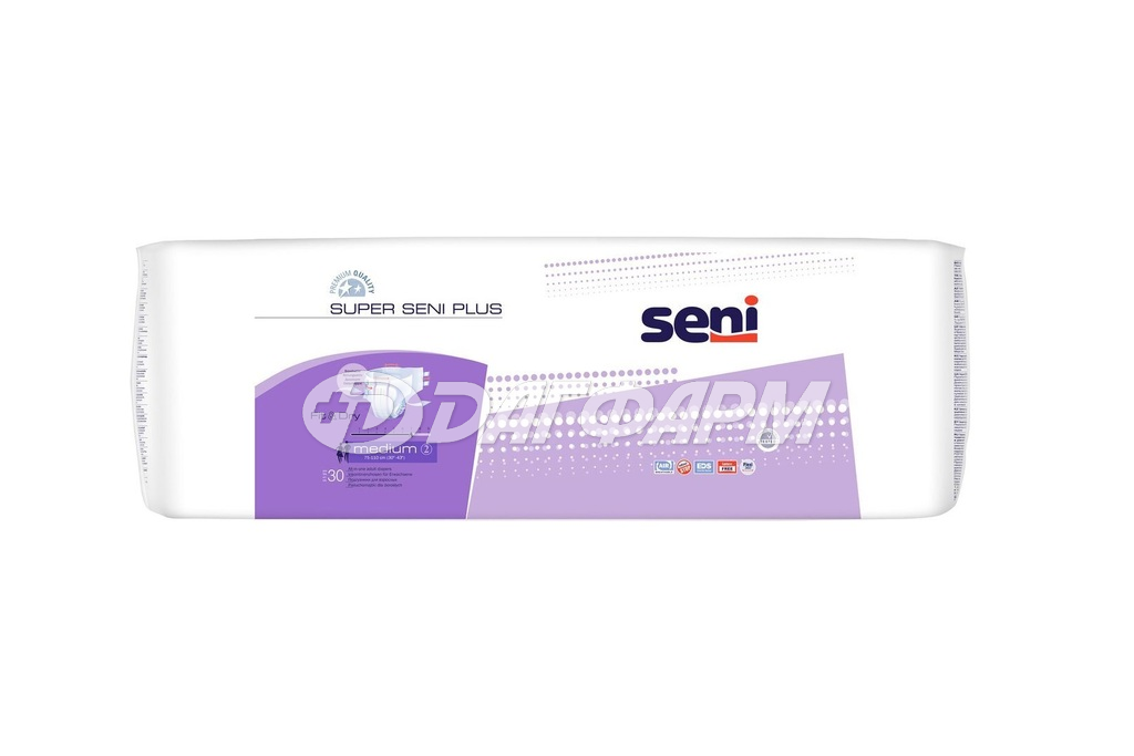 SENI super plus подгузники размер m (75-110см) №30