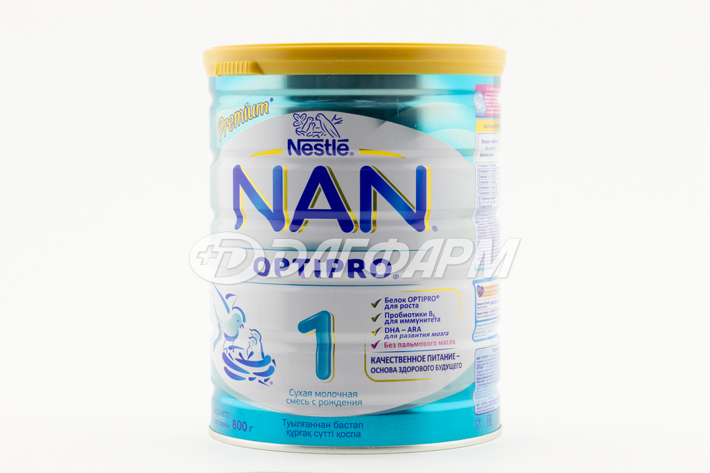 NAN 1 OPTIPRO смесь сухая молочная, 0-6мес 800г