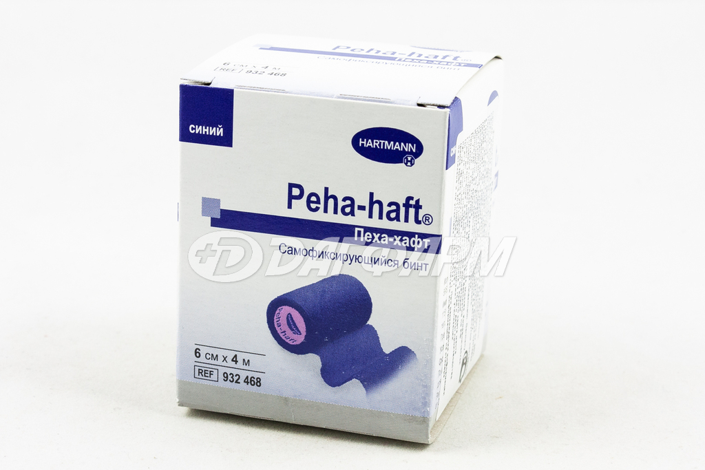 ХАРТМАНН Peha-haft / Пеха-хафт самофиксирующий когезивный бинт 6смх4м СИНИЙ