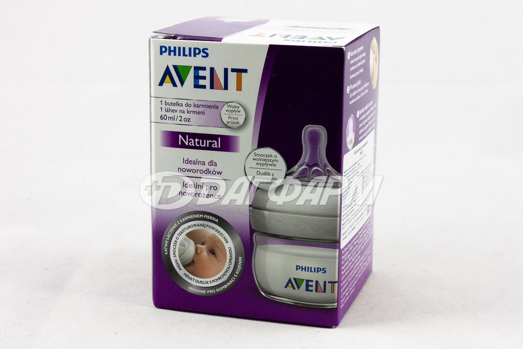 AVENT бутылочка д/кормления natural 60мл №1 scf 699/17 (86021)