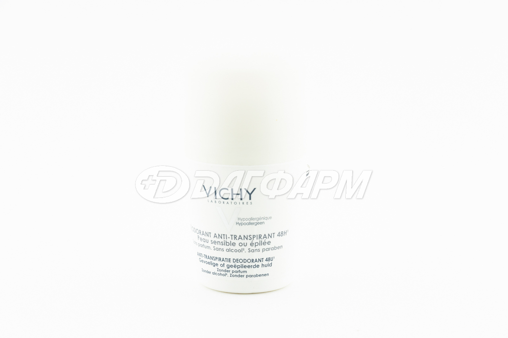 VICHY дезодорант-шарик для чувствительной кожи 48ч 50мл белый