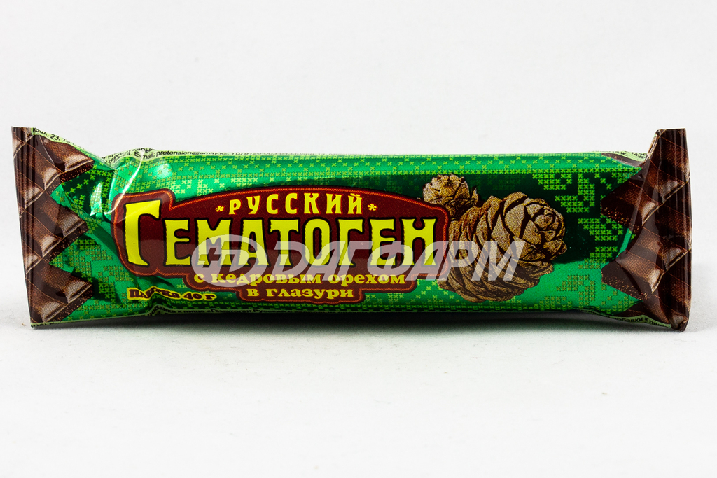 ГЕМАТОГЕН РУССКИЙ с кедровым орехом в шоколаде 40г