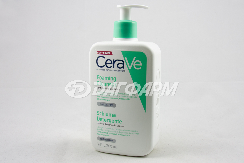 CERAVE гель очищающий для нормальной и жирной кожи лица и тела, флакон 473мл