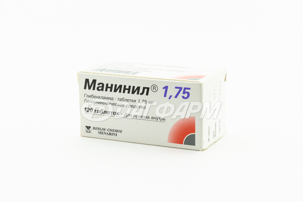 МАНИНИЛ 1,75 таблетки 1,75мг №120