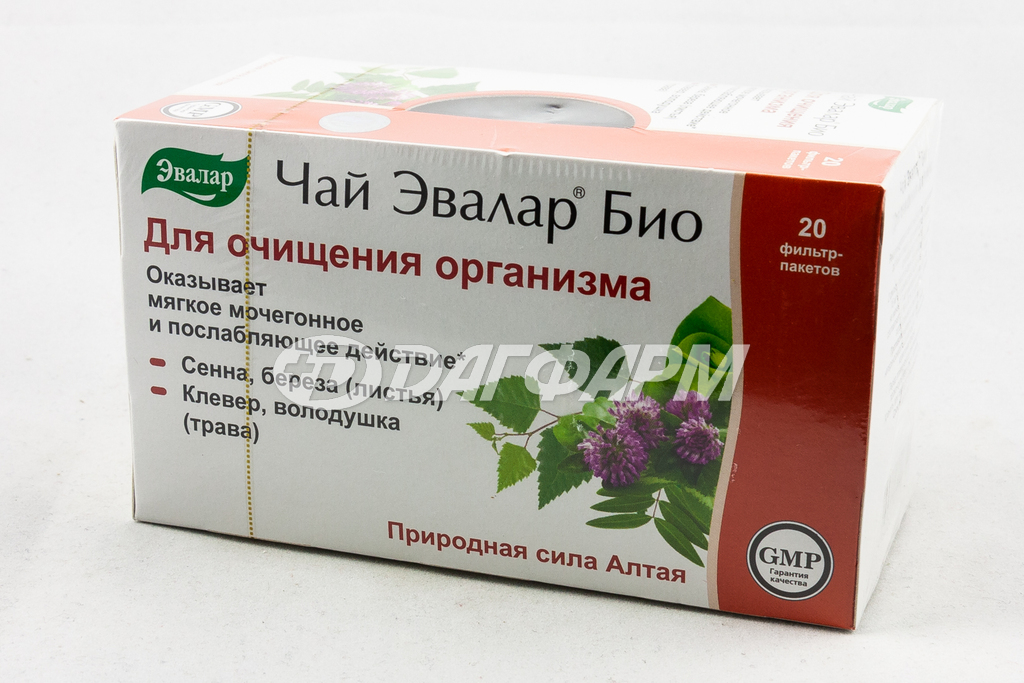 ЧАЙ ЭВАЛАР БИО для очищения организма ф/п 1,5г №20