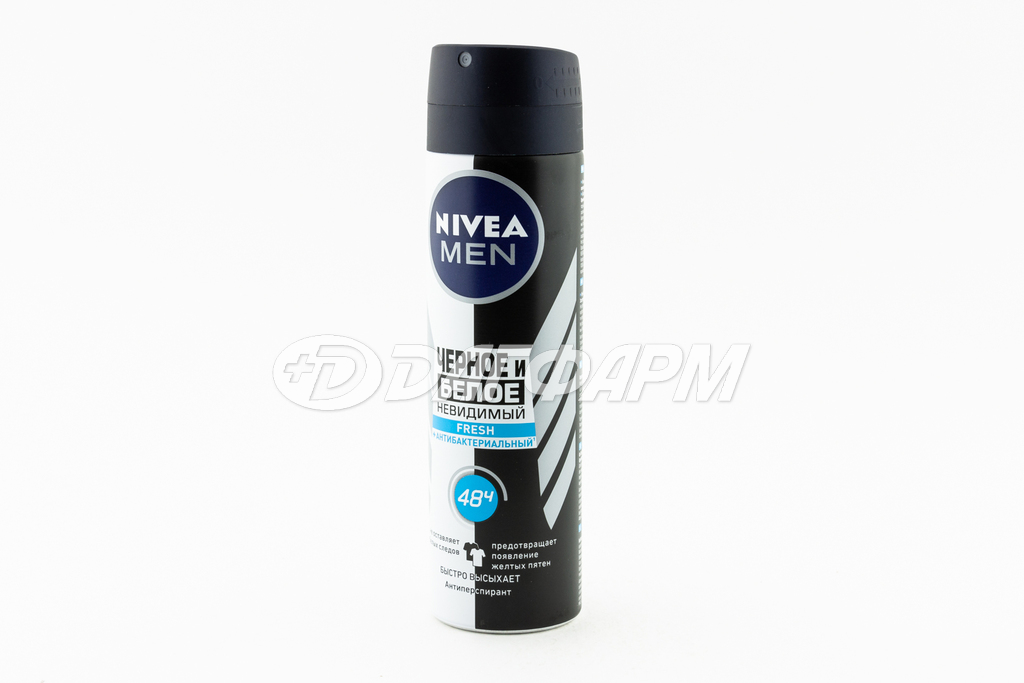 NIVEA MEN дезодорант-спрей невидимая защита д/черн/белого фреш 150мл