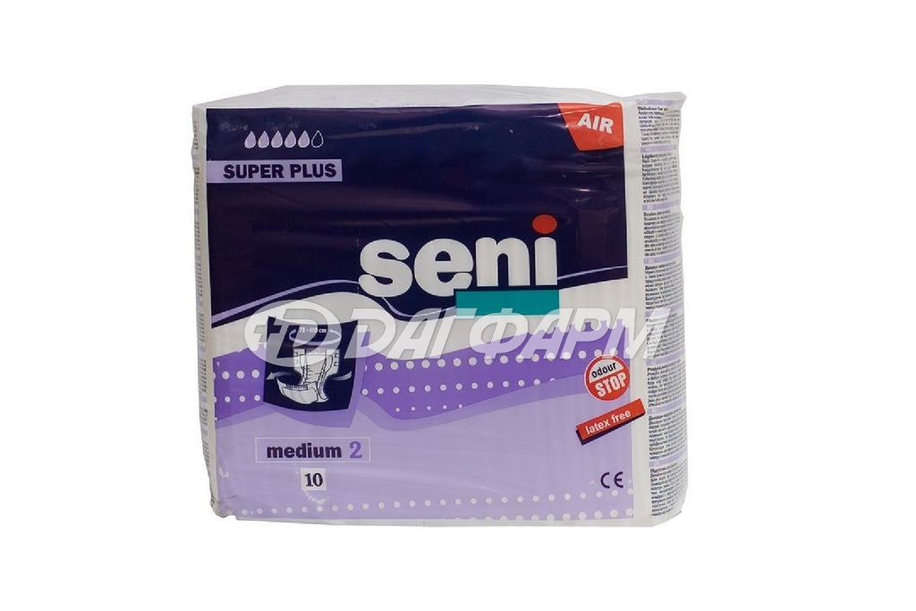SENI super plus подгузники размер m (75-110см) №10