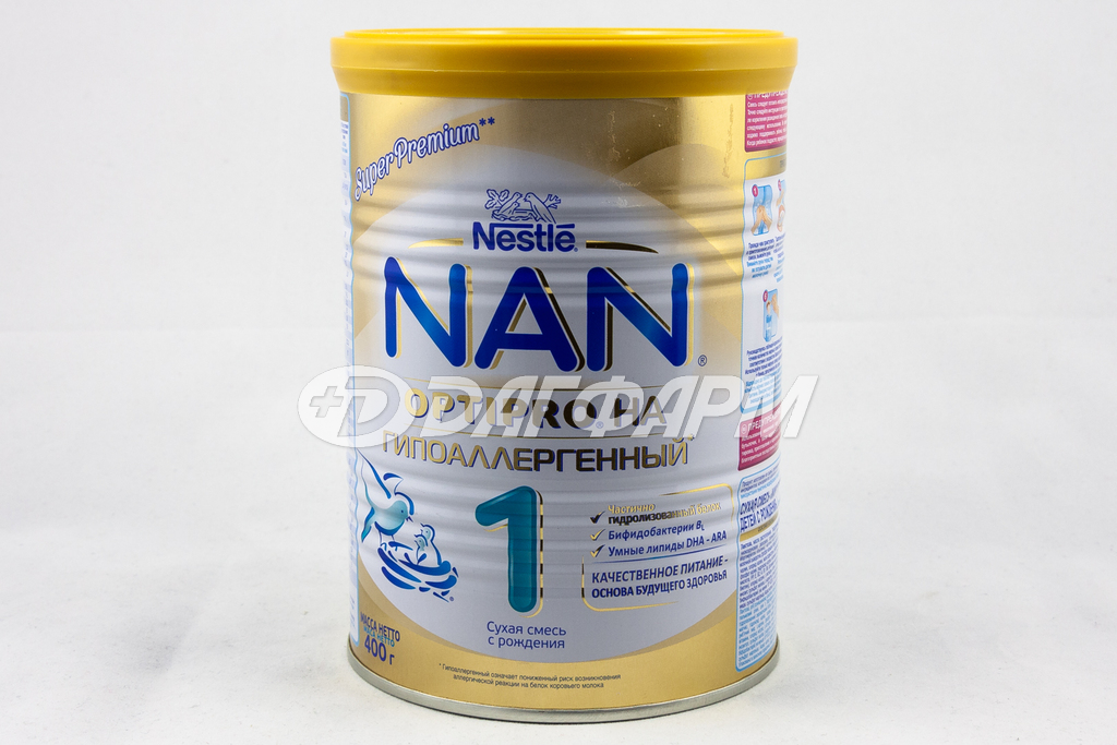 NAN 1  смесь сухая молочная гипаллергенный 0-6мес 400г