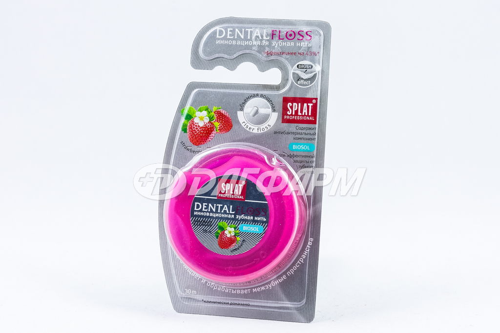 SPLAT dental floss нить зубная с ароматом клубники 30м