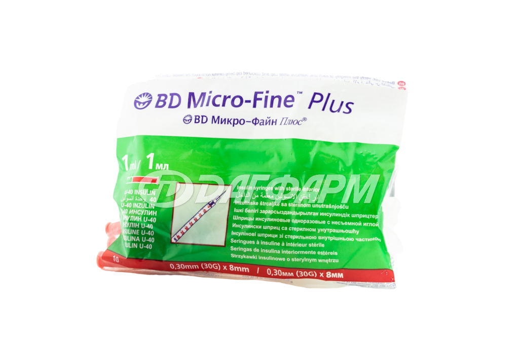 MICRO-FINE PLUS шприц инсулиновый u-40 3-хкомп. 1мл №10 30g