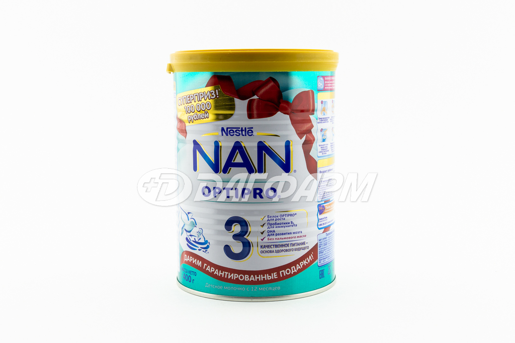 NAN 3 OPTIPRO смесь сухая молочная, 12-18мес  400г