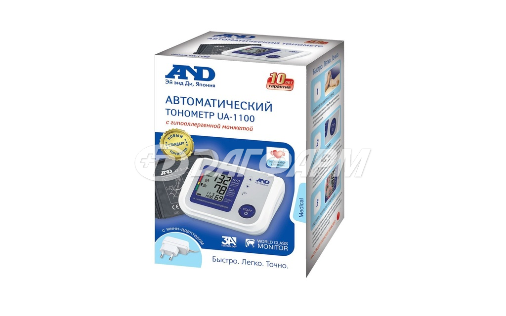 AND тонометр автоматический гипоаллергенная манжета+ адаптер UA-1100