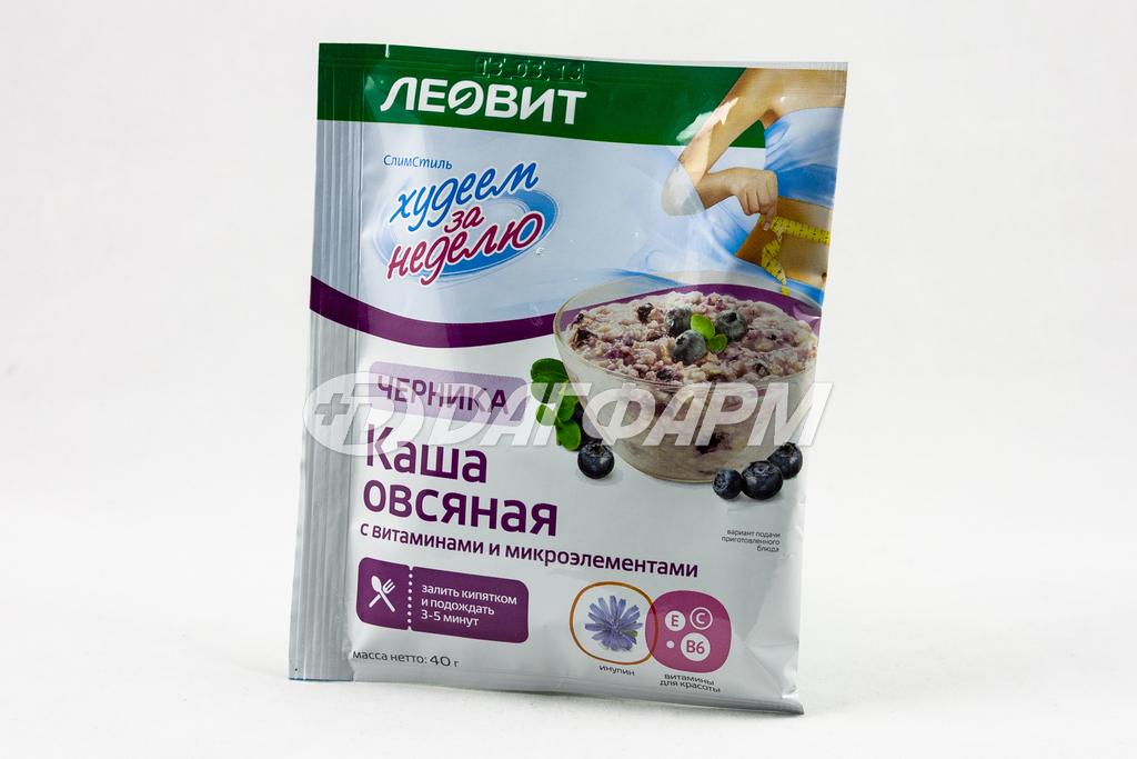 ЛЕОВИТ худеем за неделю каша овсяная черника со сливками 40г