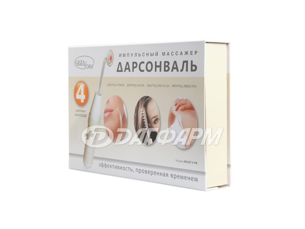 GEZATONE дарсонваль д/лица тела и волос (4 насадки) bioliftt4 118
