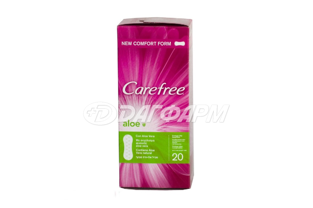 CAREFREE  прокладки ежедневные cotton aloe №20