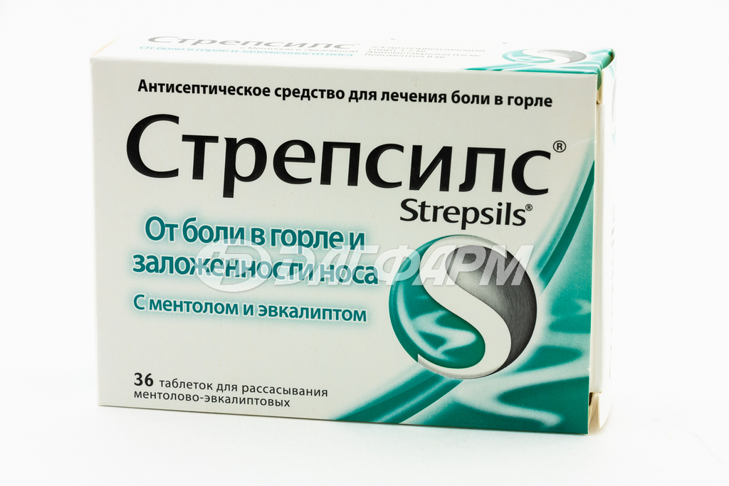 СТРЕПСИЛС таблетки для рассасывания ментол/эвкалипт №36