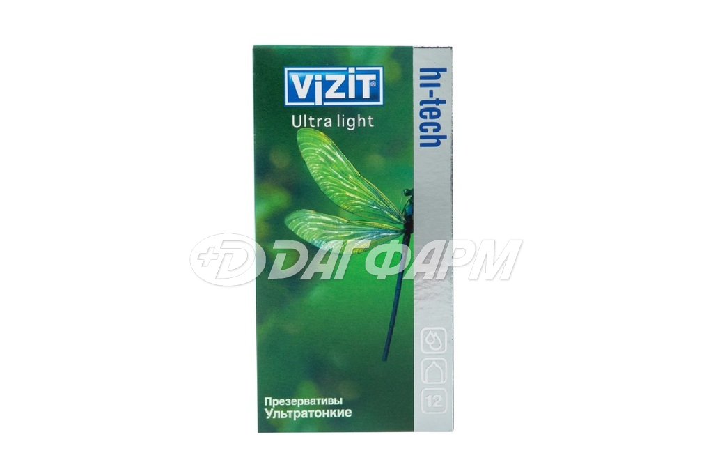 ВИЗИТ  презервативы ultra light ультратонкие №12