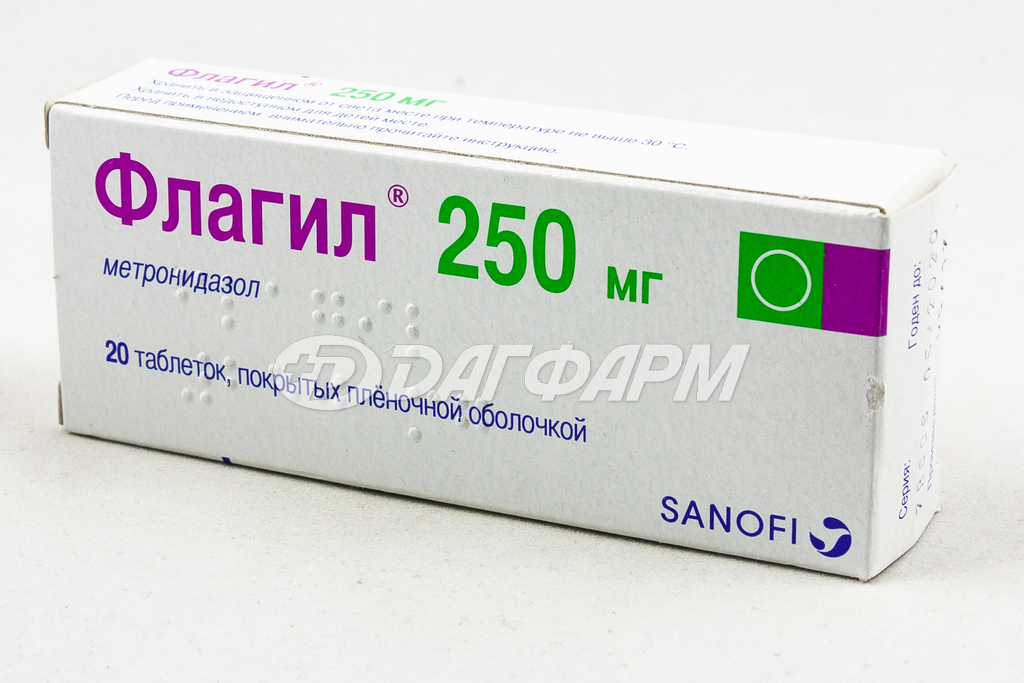 ФЛАГИЛ таблетки покрытые пленочной оболочкой  250мг №20