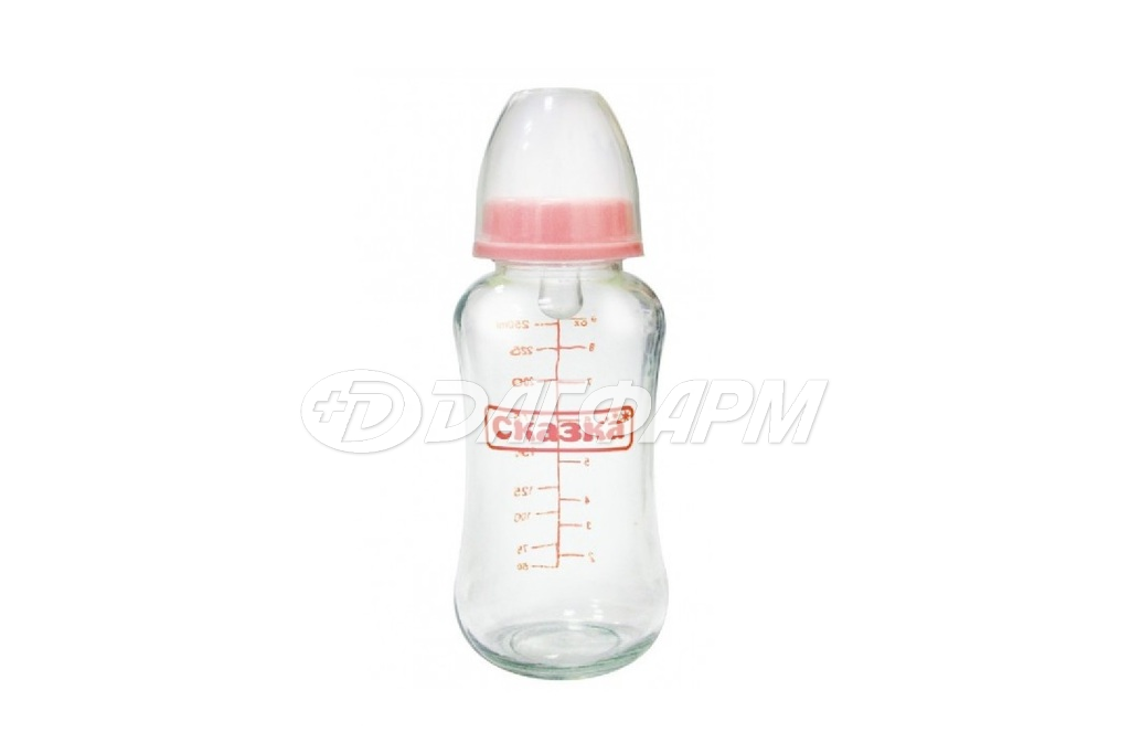 СКАЗКА  бутылочка д/кормления стекло фигурная 250мл 1022