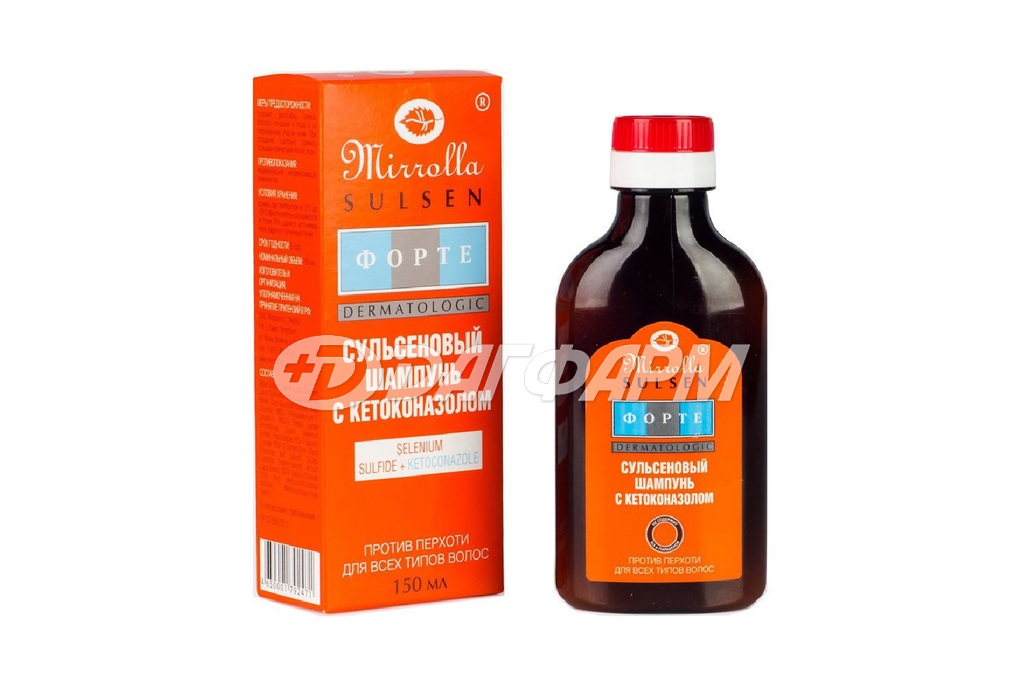 МИРРОЛЛА сульсен форте шампунь с кетоконазолом 150мл