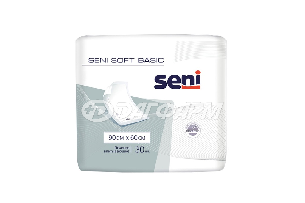 SENI SOFT BASIC пеленки одноразовые 90х60см №30