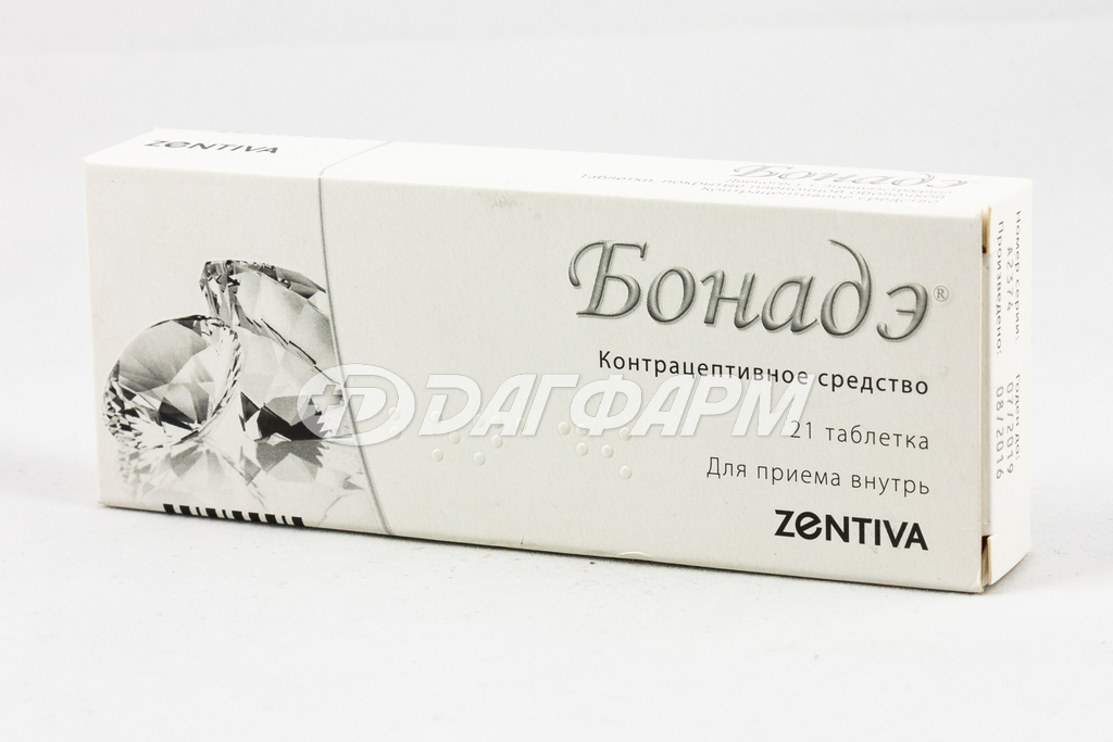 БОНАДЭ таблетки, покрытые пленочной оболочкой 2мг+0.03мг №21