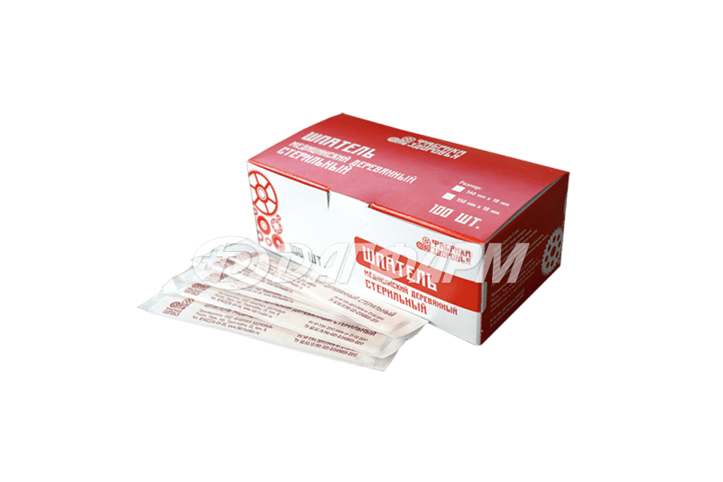 ШПАТЕЛЬ  деревянный стерильный №100 фабрика здоровья