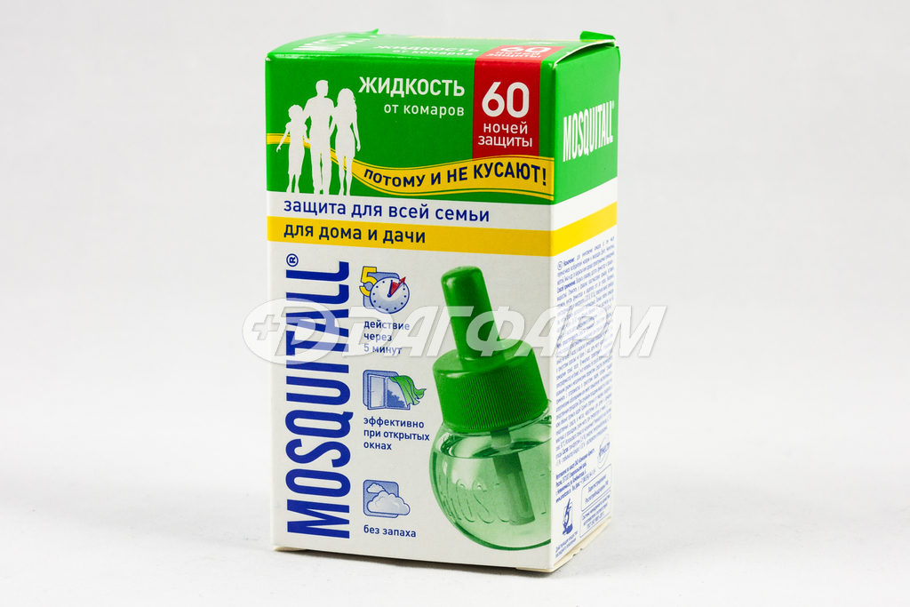 МОСКИТОЛ ЖИДКОСТЬ ЗАЩИТА Д/ВЗРОСЛЫХ ОТ КОМАРОВ 60 НОЧЕЙ 30 МЛ.