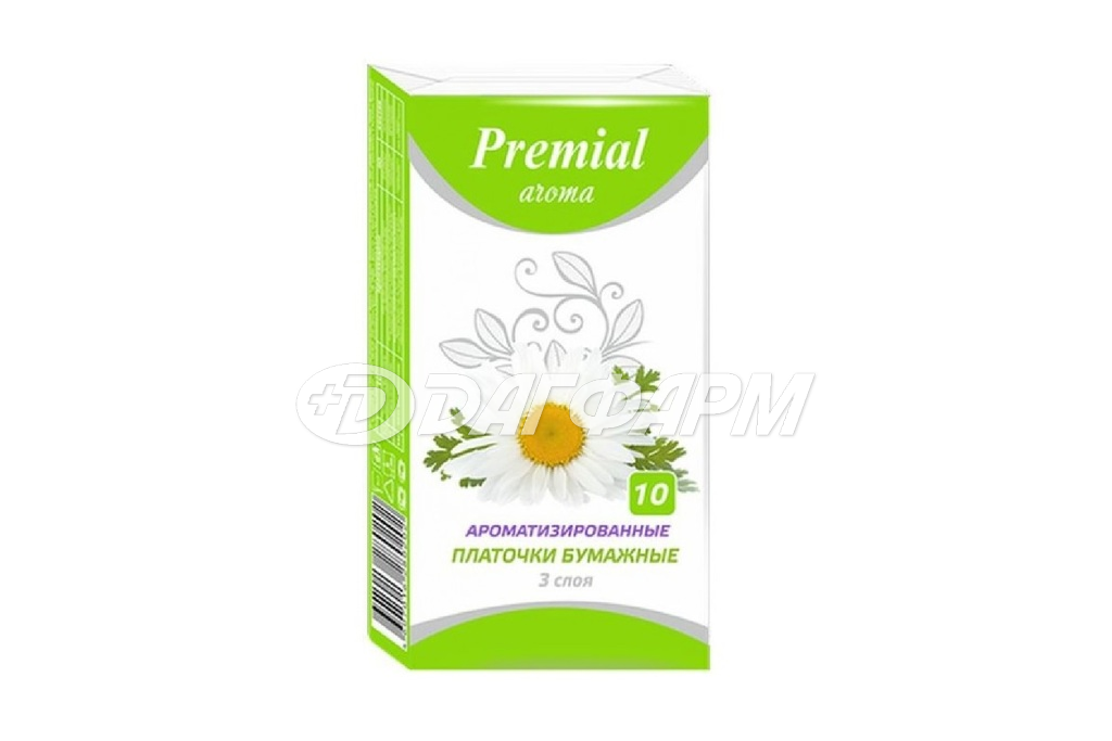 ПРЕМИАЛ платочки бумажные (ромашка) 10шт