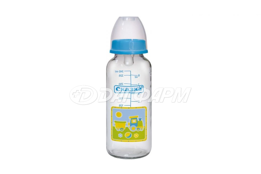 СКАЗКА  бутылочка д/кормления стекло гномик 250мл 1119