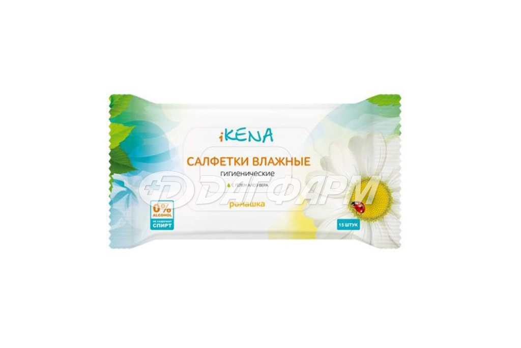 ИКЕНА салфетки влажные с ромашкой №15