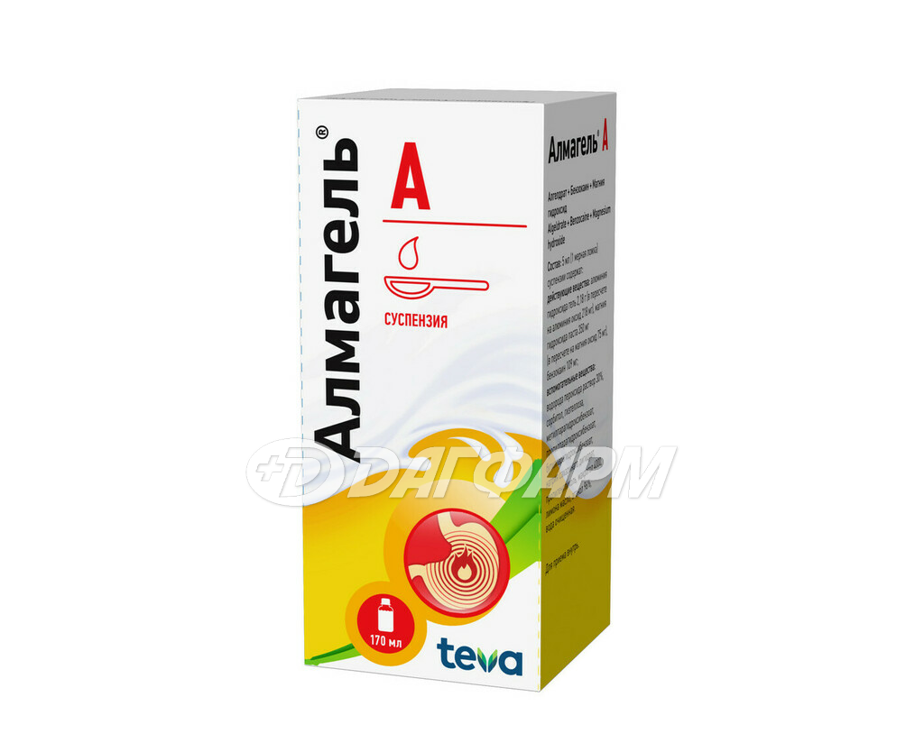 АЛМАГЕЛЬ А суспензия для приема внутрь флакон 170мл