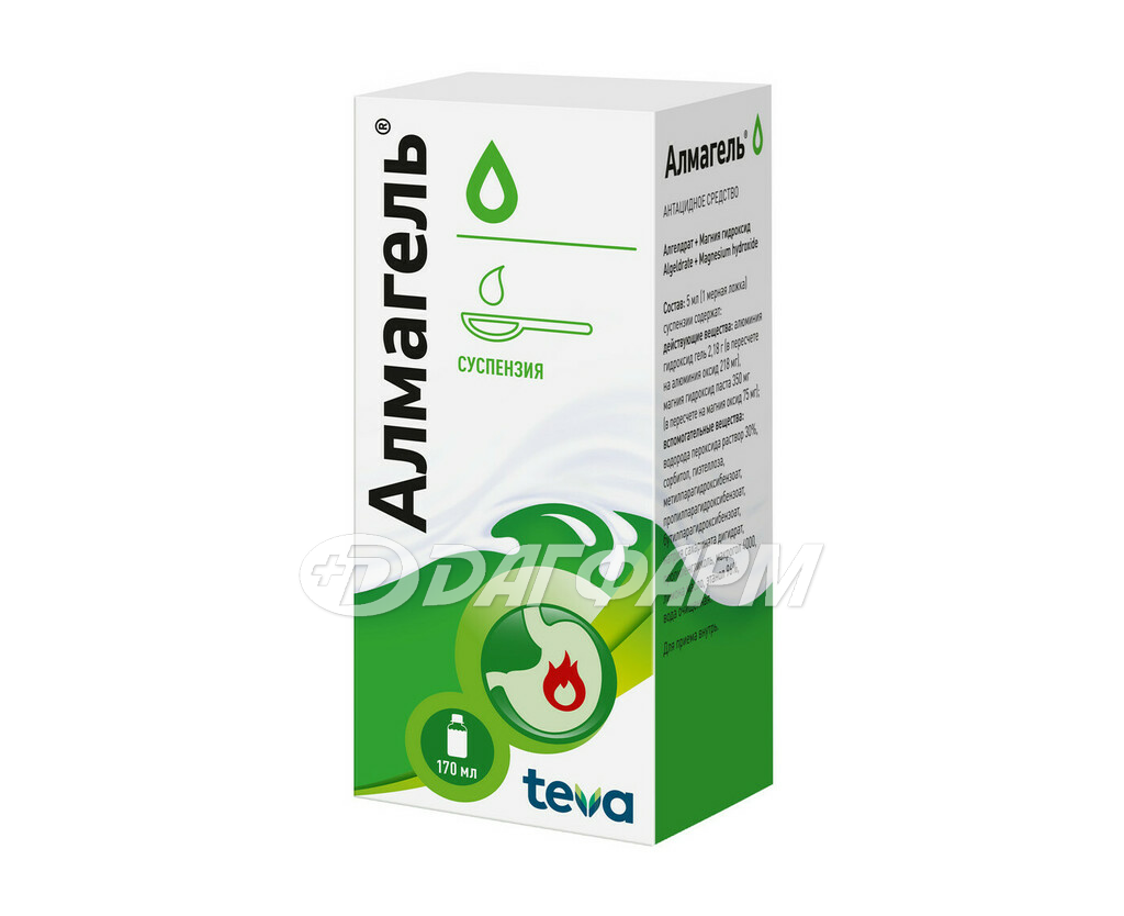 АЛМАГЕЛЬ суспензия для приема внутрь флакон 170мл